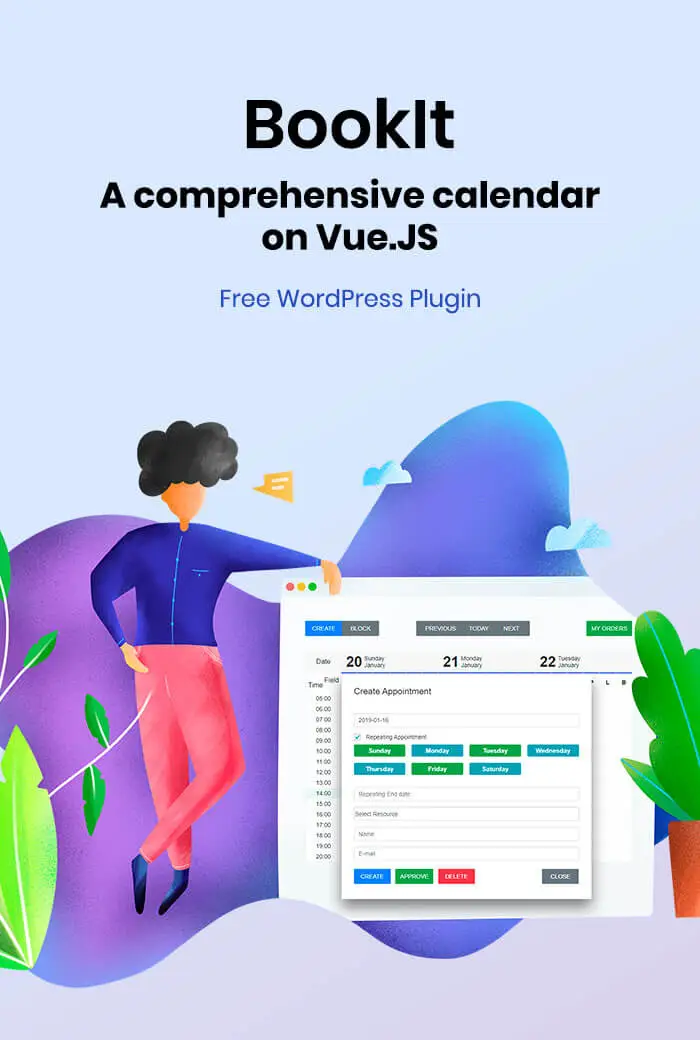 BookIt – Free Appointment Calendar WordPress Plugin