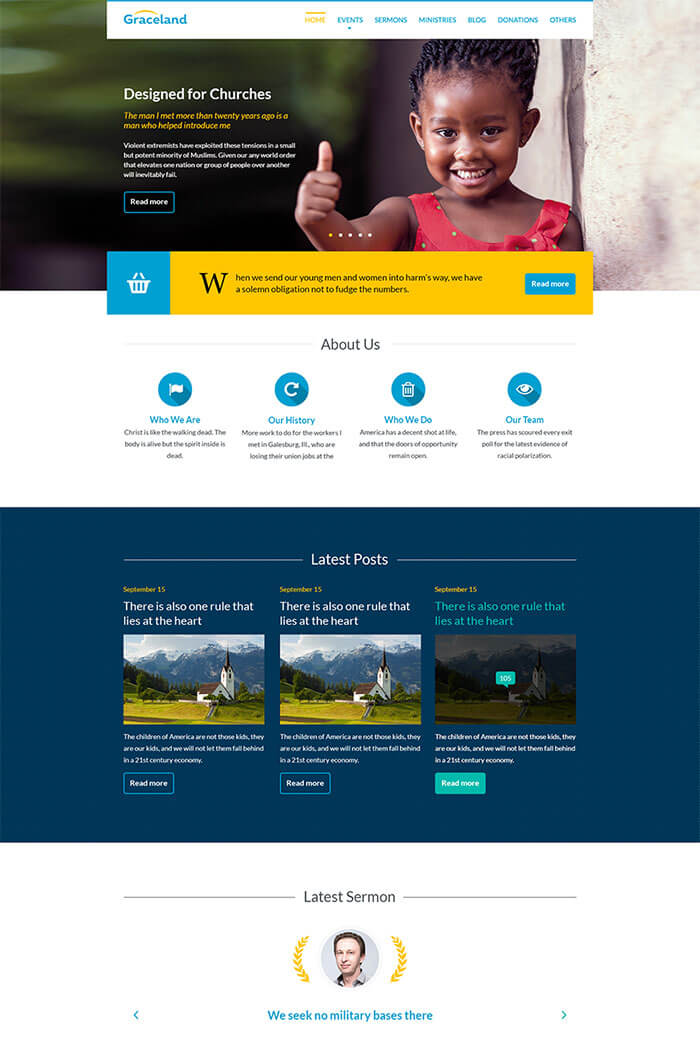 Graceland – Free Church WordPress Theme
