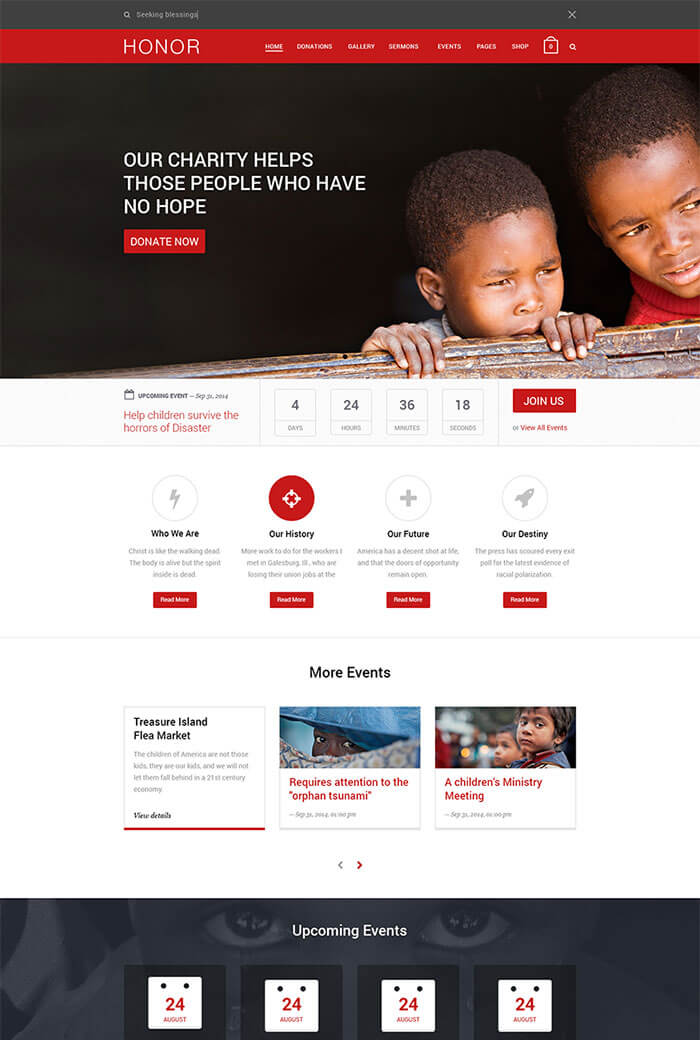 Honor PSD – Free Charity PSD Theme