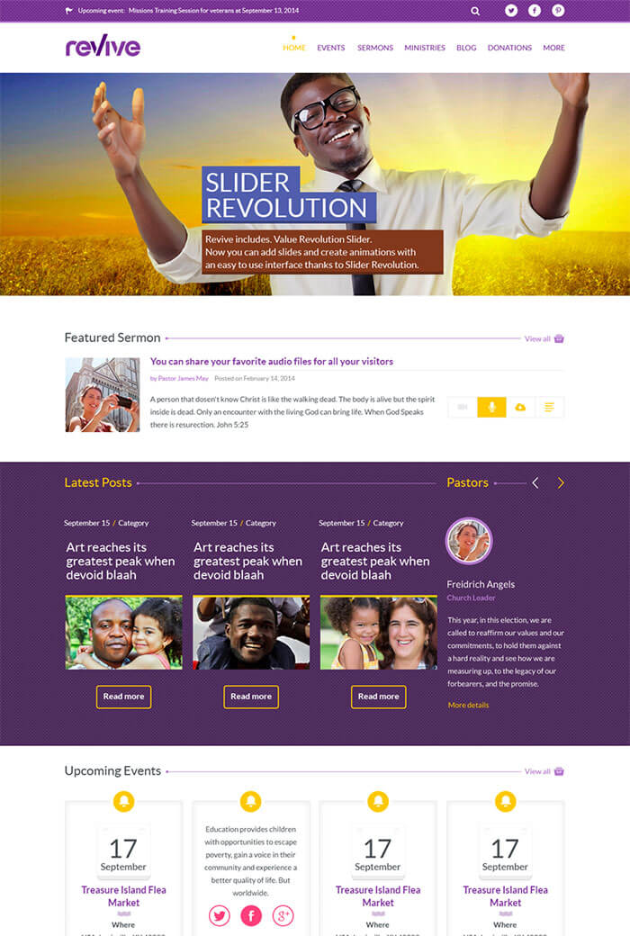 Revive – Free Church WordPress Theme