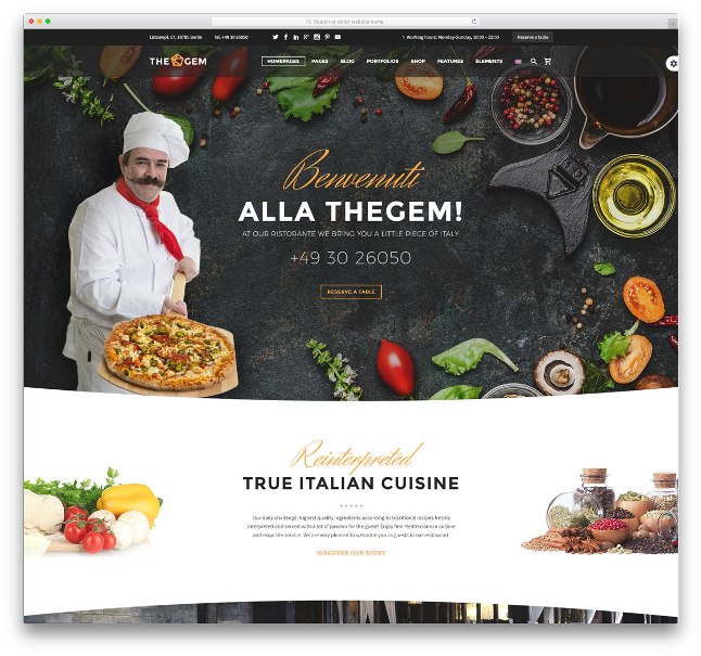 The Gem Restaurant WordPress Theme