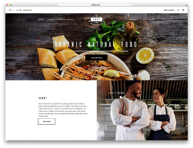 KALLYAS Restaurant WordPress Theme