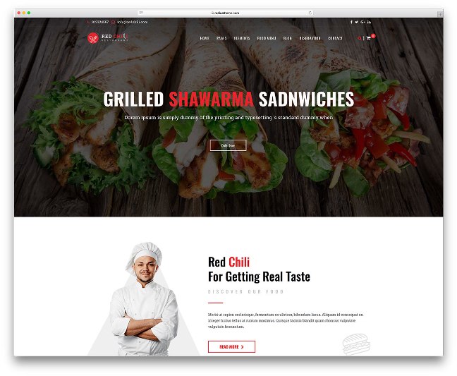 RedChili Restaurant WordPress Theme