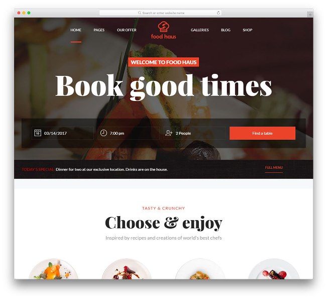 Food Haus Restaurant WordPress Theme