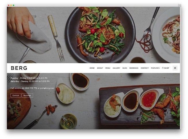BERG Restaurant WordPress Theme