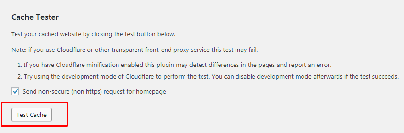 Test Cache WP Super Cache