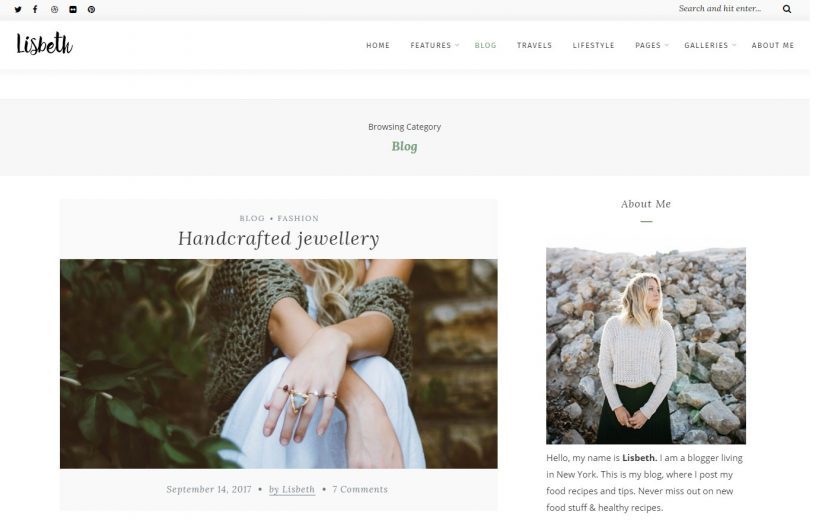 Lisbeth 2018 Blog Theme on WordPress