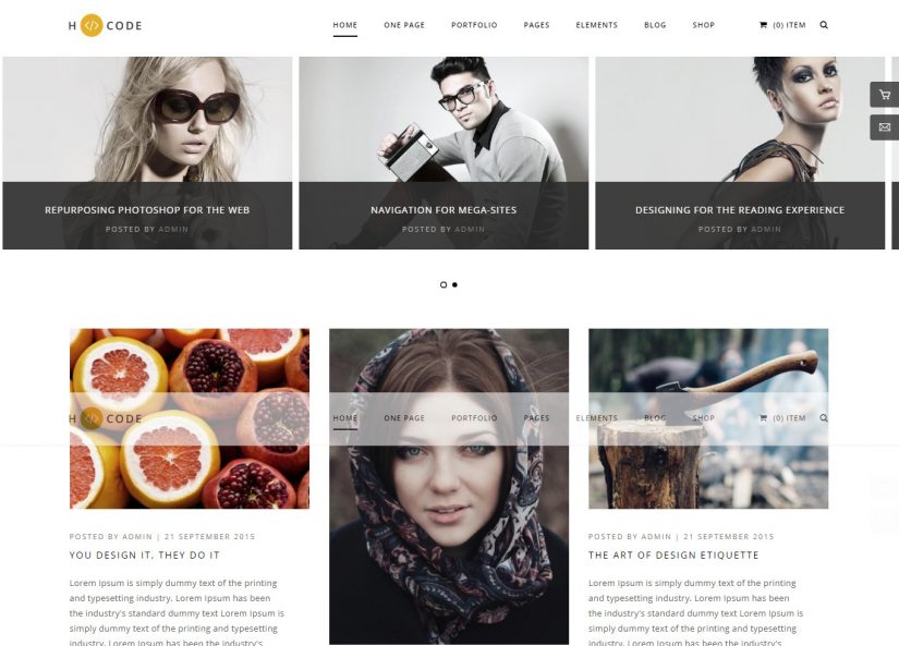 H-Code Blog WordPress Theme in 2018