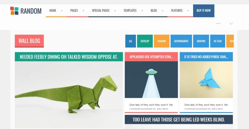 Random at 2018 WordPress Blog Theme