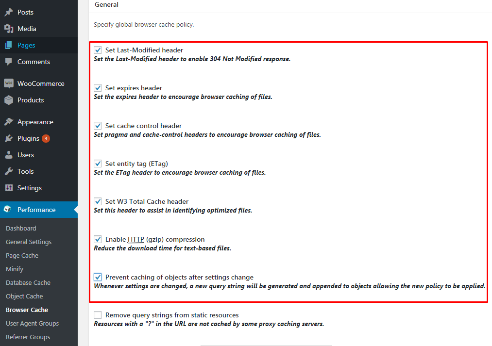 Browser Cache W3 Total Cache
