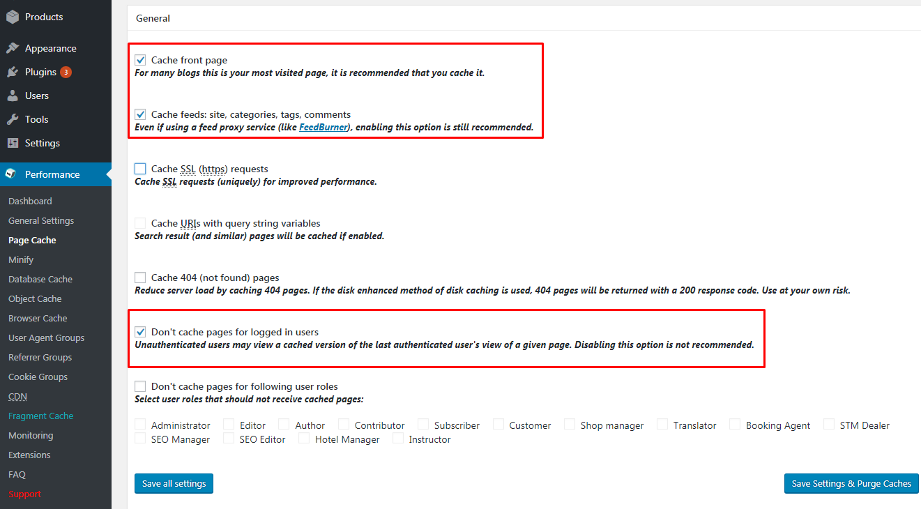 Page Cache W3 Total Cache