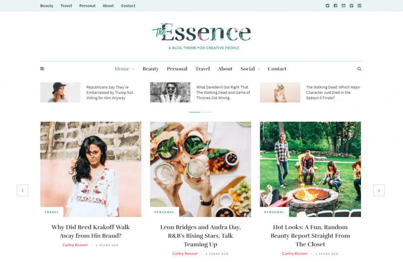 The Essence - WordPress blog theme