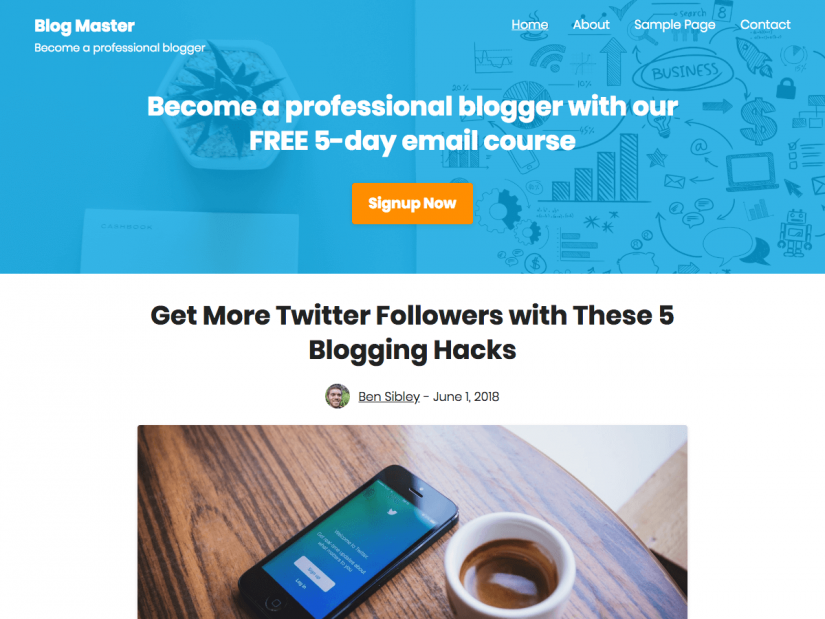 Challenger blog WordPress theme