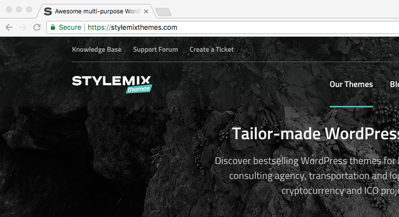 Example of a secure site with SSL.