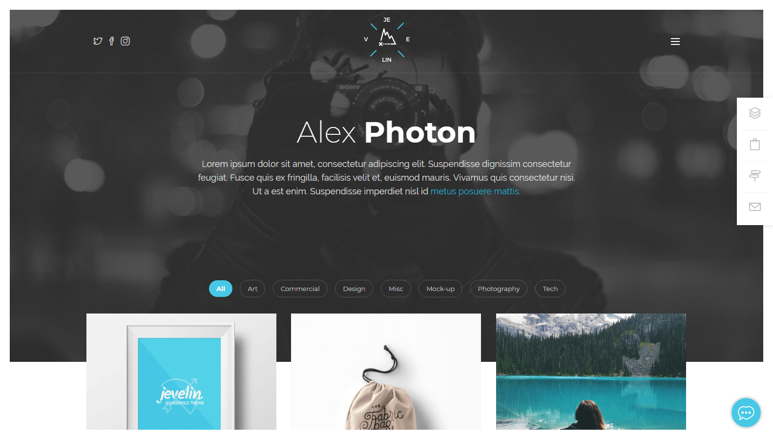 Jevelin Portfolio WordPress Theme