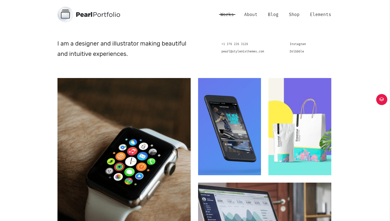 Pearl Portfolio WordPress Theme