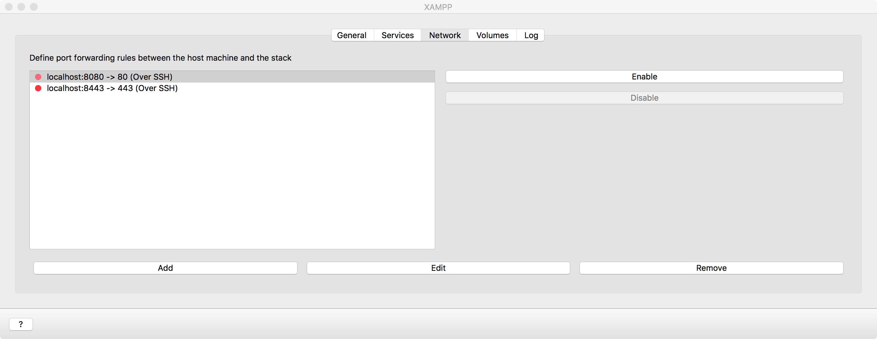 XAMPP ports