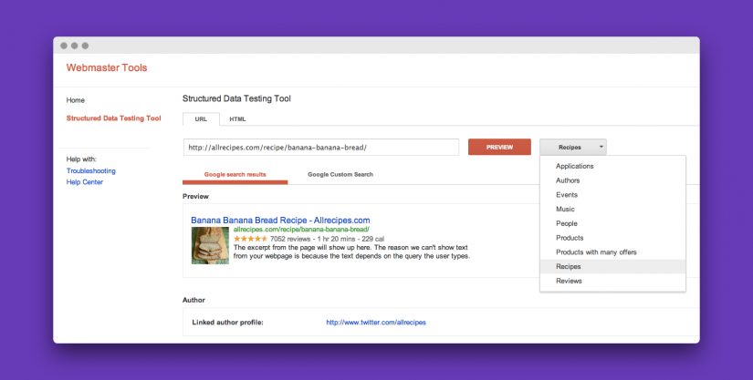 schema structured markup data