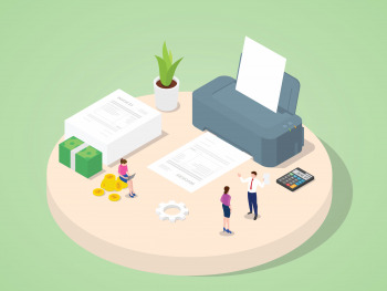 Business,People,Use,Machine,Printing,Invoices,Purchase,Payment,Purchase,Transaction