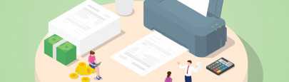 Business,People,Use,Machine,Printing,Invoices,Purchase,Payment,Purchase,Transaction