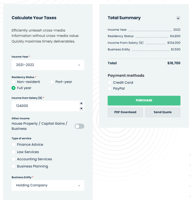 WordPress Tax Calculator