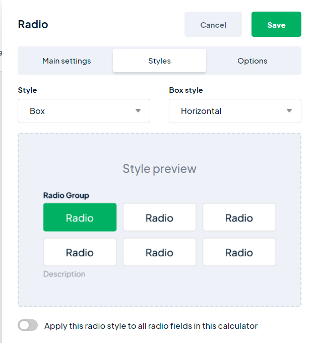 Radio - Estilo caja
